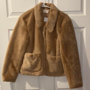 Allie Rose Tan Faux Fur Jacket